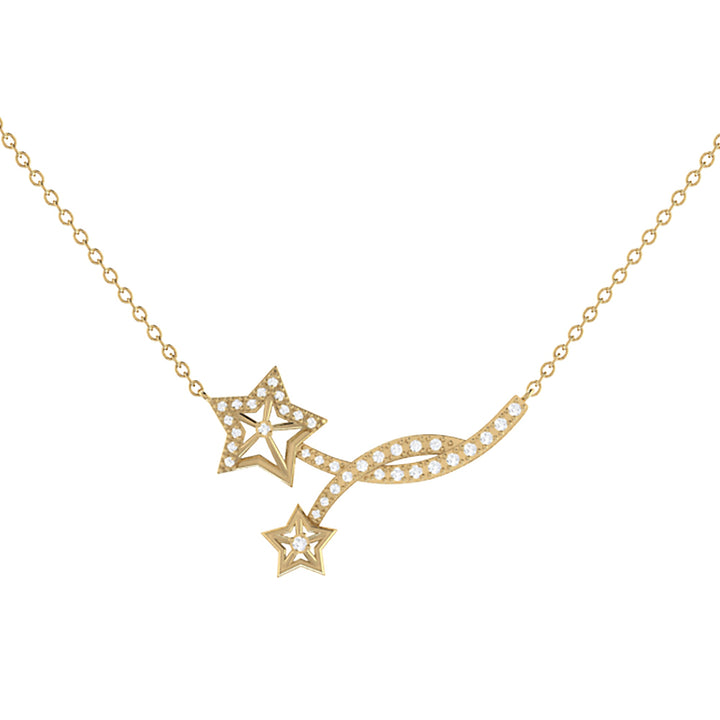 Divergent Stars Diamond Necklace in 14K Gold Vermeil on Sterling Silver