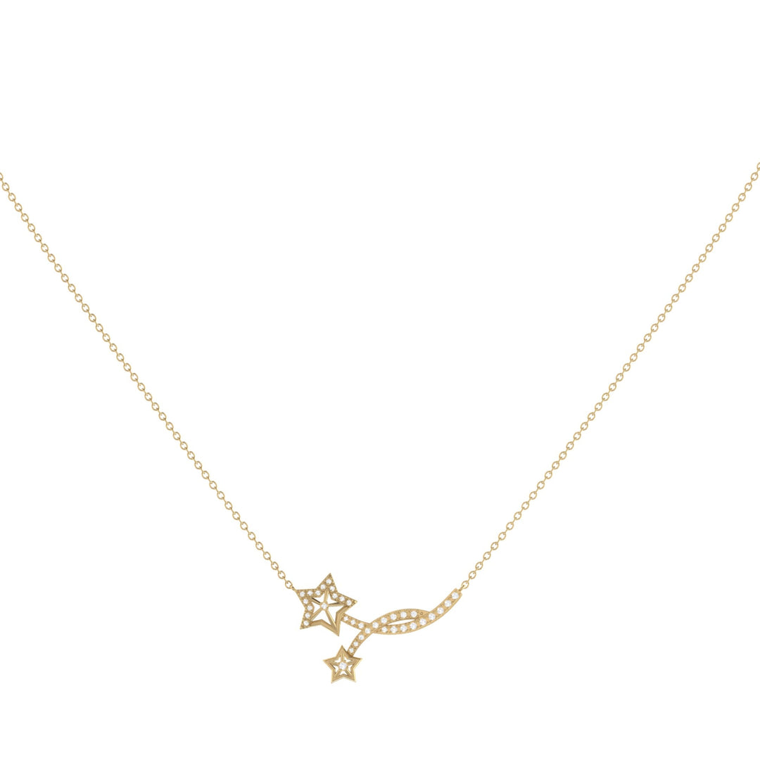 Divergent Stars Diamond Necklace in 14K Yellow Gold