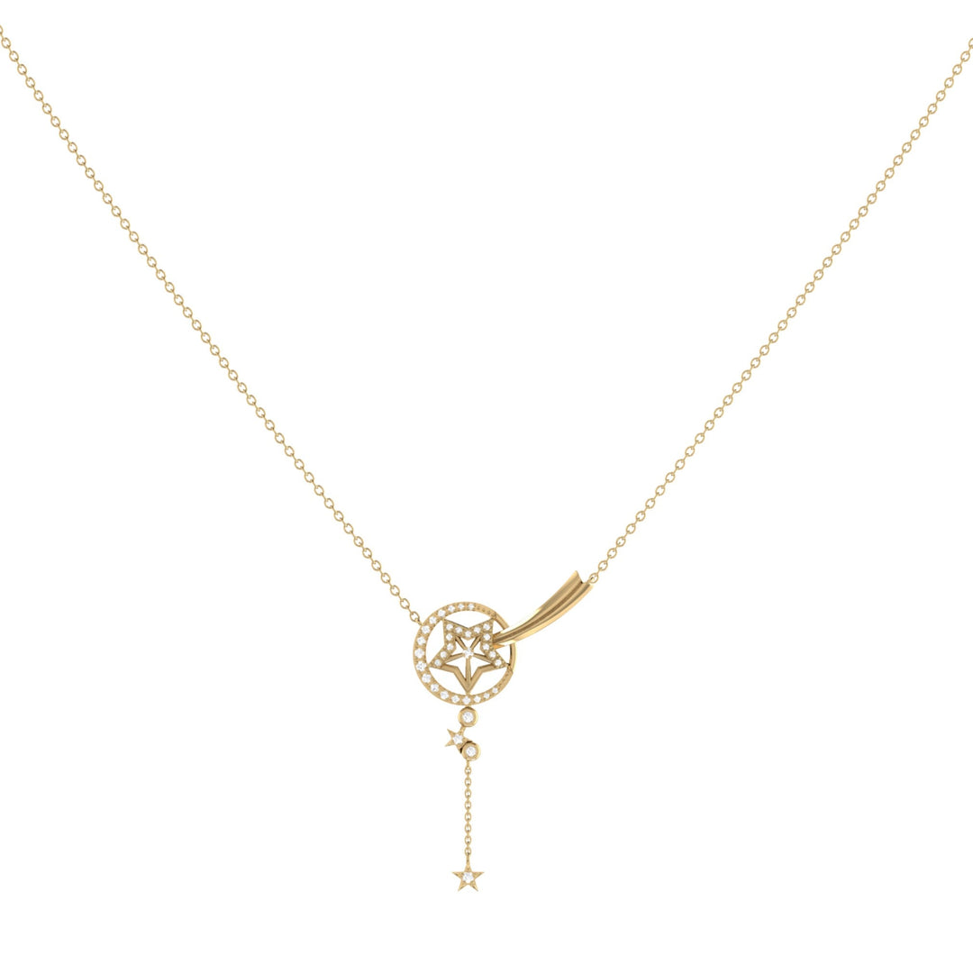 Stella Comet Diamond Drop Necklace in 14K Yellow Gold