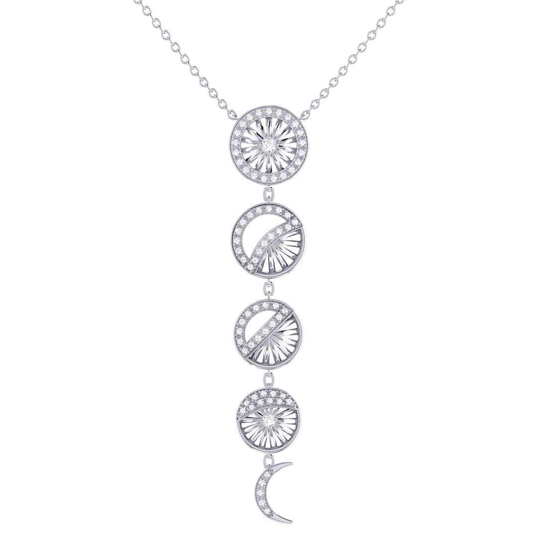 Moon Phases Diamond Necklace in Sterling Silver