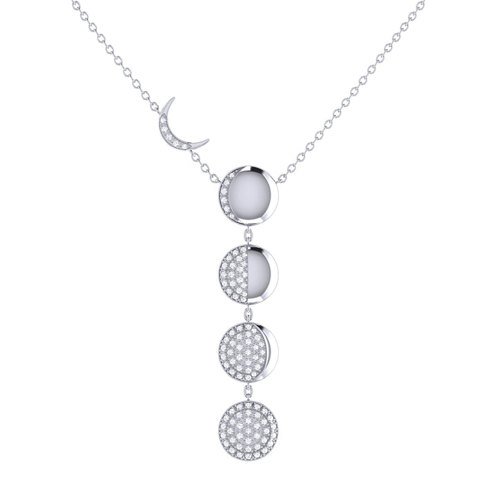Moon Transformation Diamond Necklace in Sterling Silver