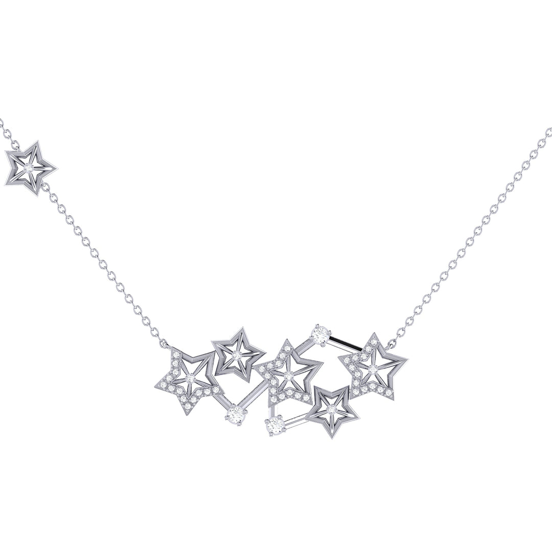 Starburst Constellation Diamond Necklace in Sterling Silver