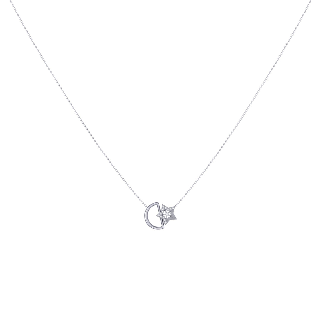 Starkissed Moon Diamond Necklace in Sterling Silver