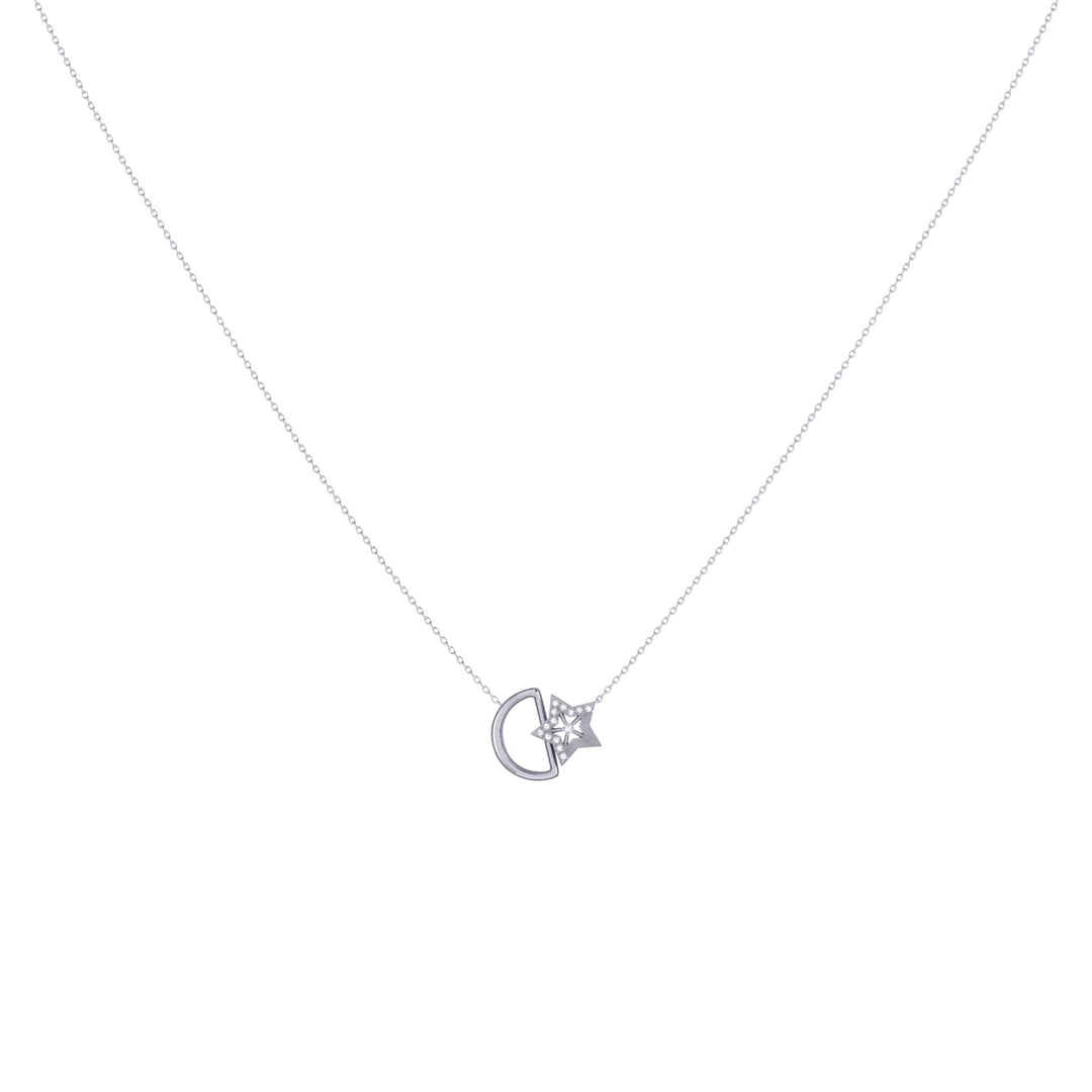 Starkissed Moon Diamond Necklace in 14K White Gold