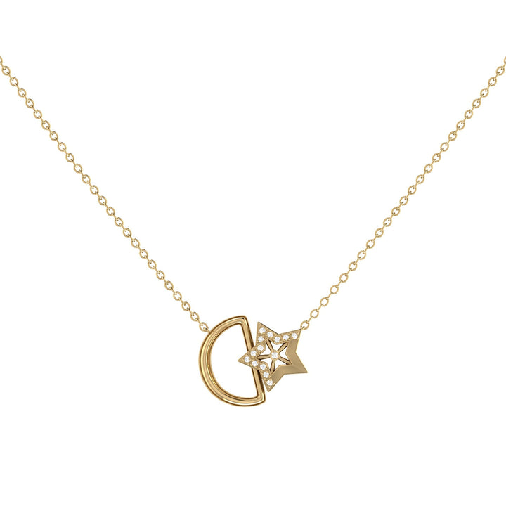 Starkissed Moon Diamond Necklace in 14K Yellow Gold