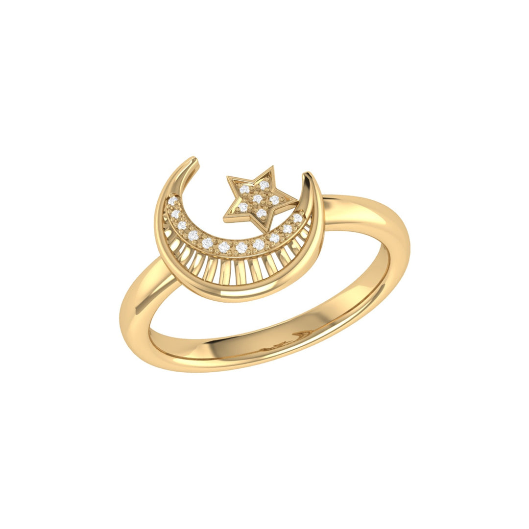Starkissed Crescent Diamond Ring in 14K Yellow Gold