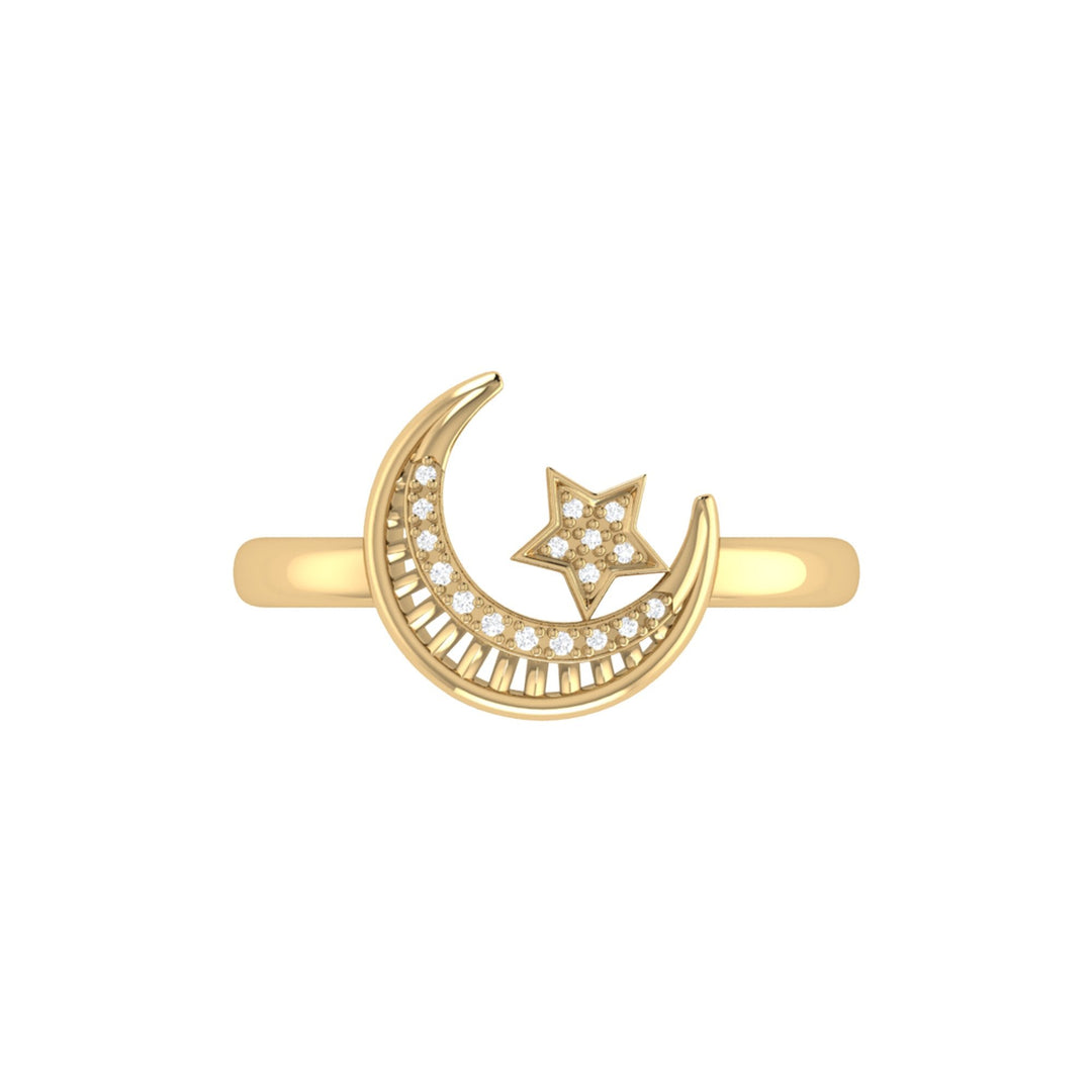 Starkissed Crescent Diamond Ring in 14K Yellow Gold