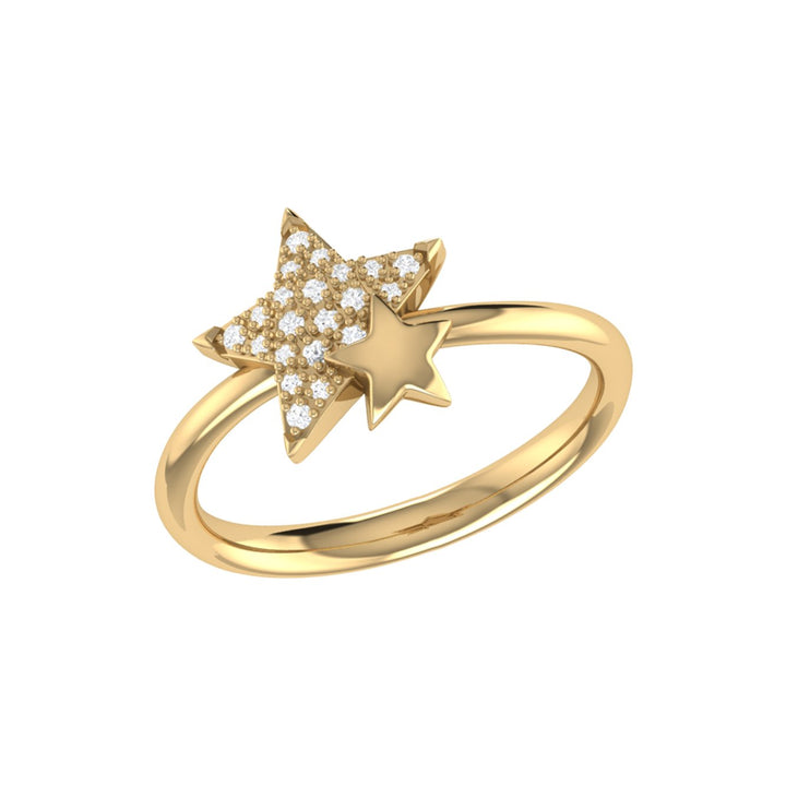 Dazzling Starkissed Duo Diamond Ring in 14K Yellow Gold Vermeil on Sterling Silver