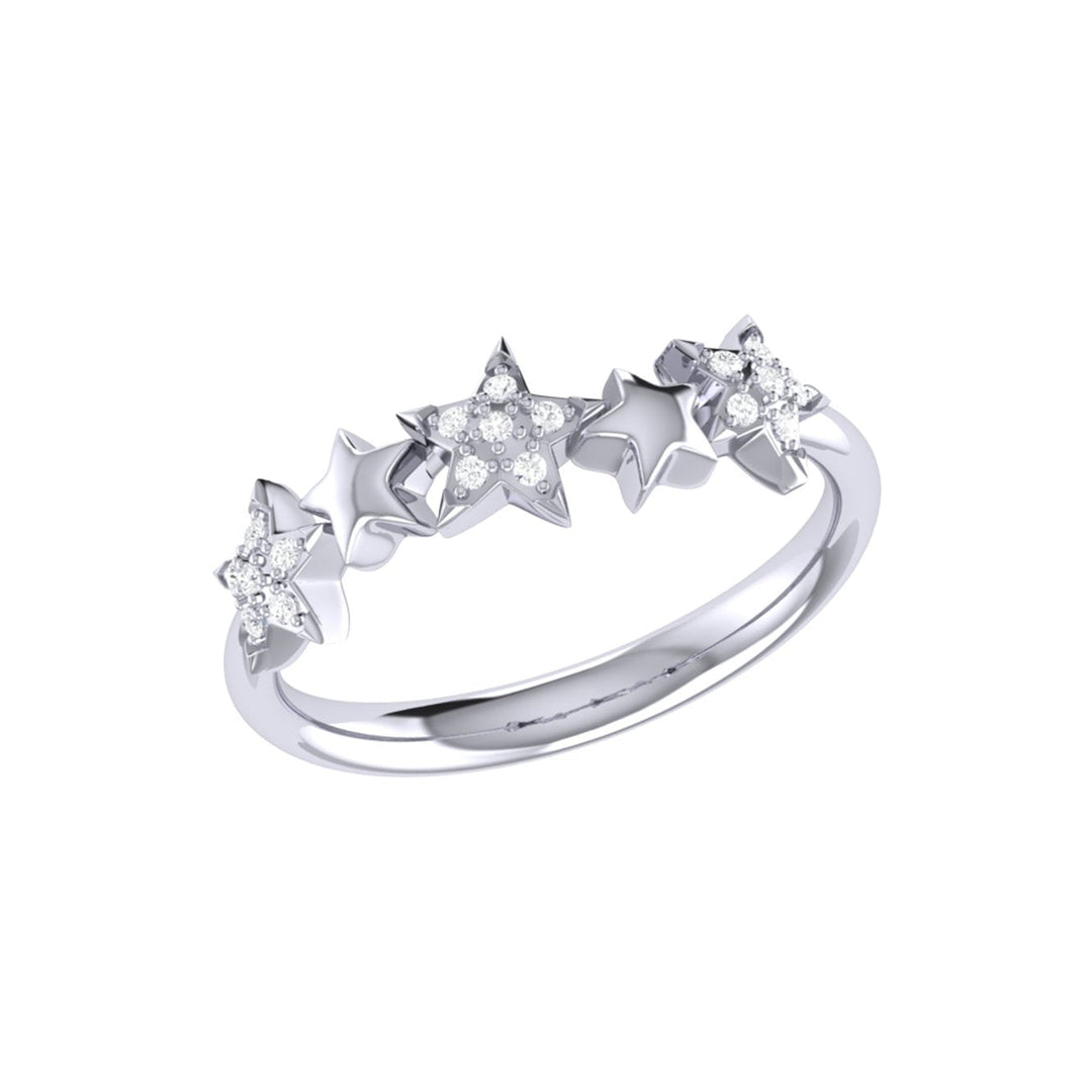 Sparkling Starry Lane Diamond Ring in 14K White Gold