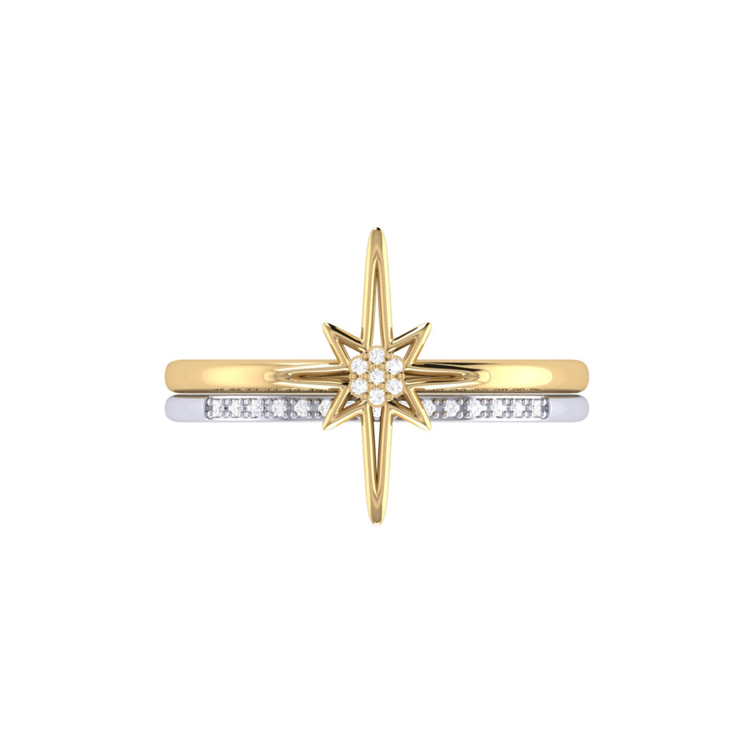 North Star Detachable Two-Tone Diamond Ring in 14K Gold