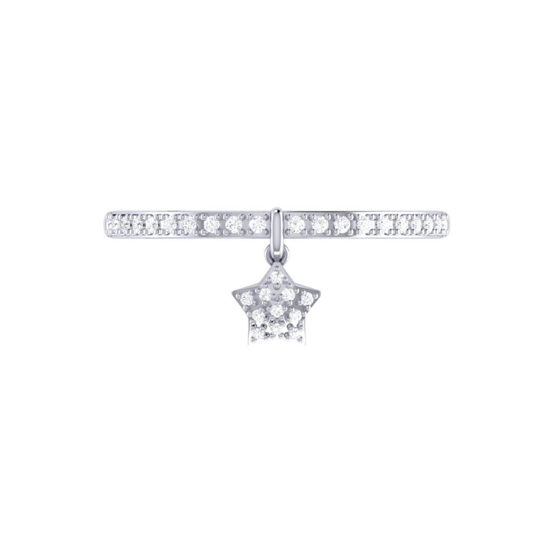Starkissed Diamond Charm Ring in Sterling Silver