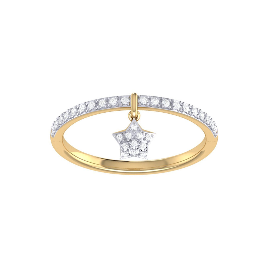 Starkissed Diamond Charm Ring in 14K Yellow Gold
