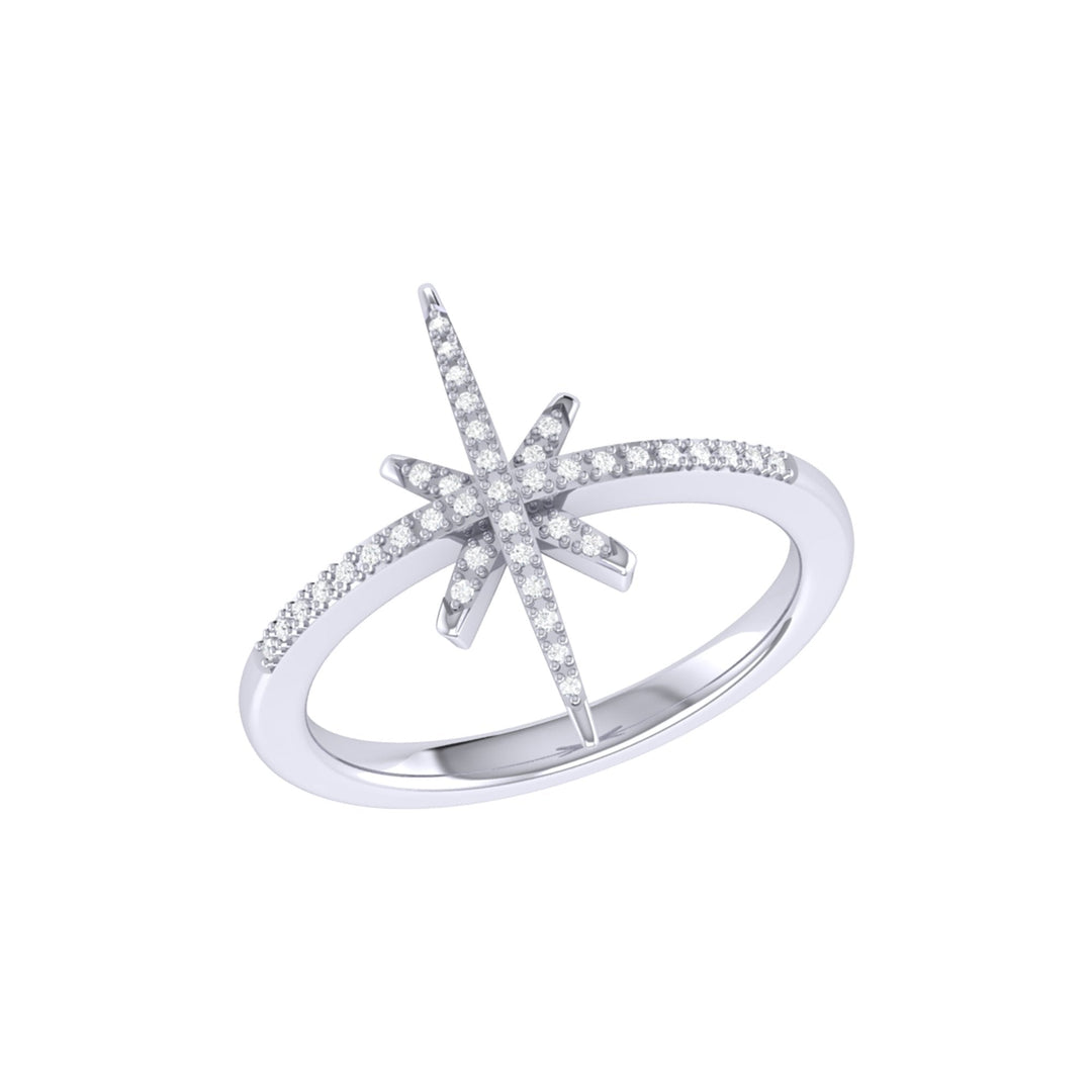 Twinkle Star Diamond Ring in 14K White Gold