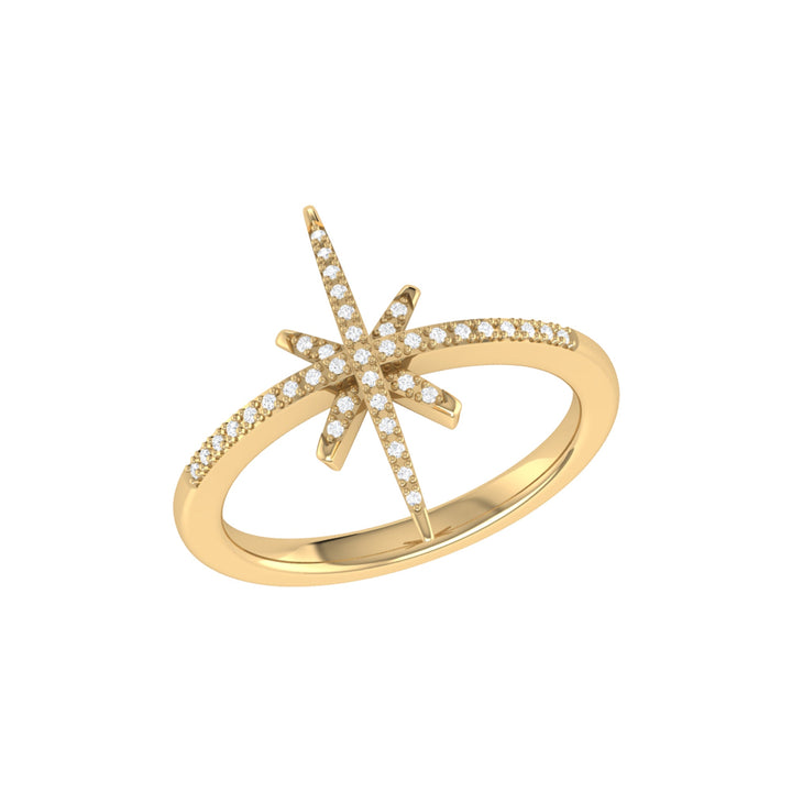 Twinkle Star Diamond Ring in 14K Yellow Gold Vermeil on Sterling Silver