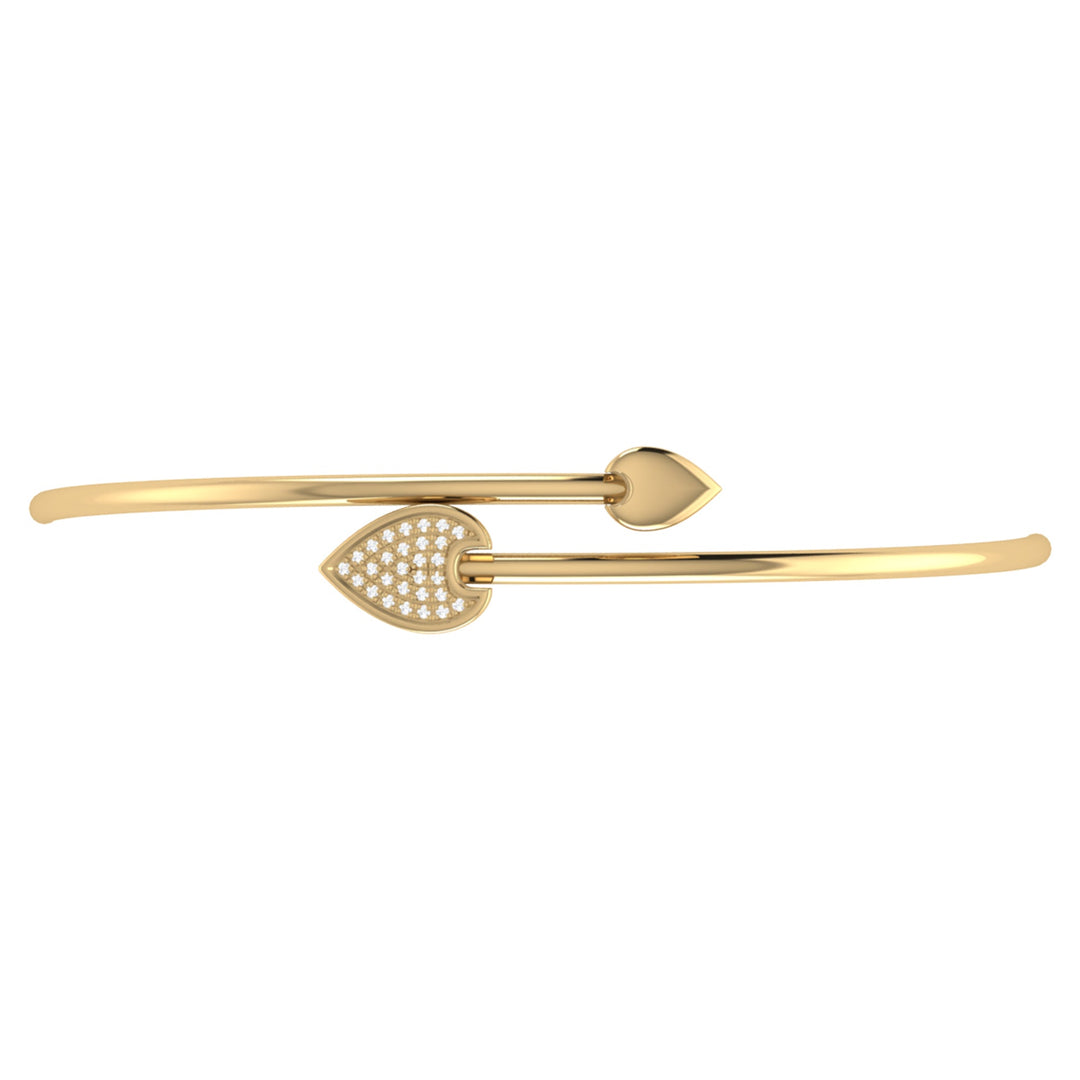Raindrop Adjustable Diamond Bangle in 14K Yellow Gold Vermeil on Sterling Silver