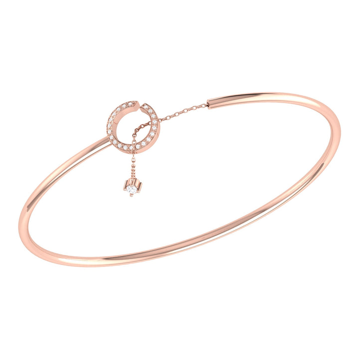 Roundabout Circle Adjustable Diamond Cuff in 14K Rose Gold