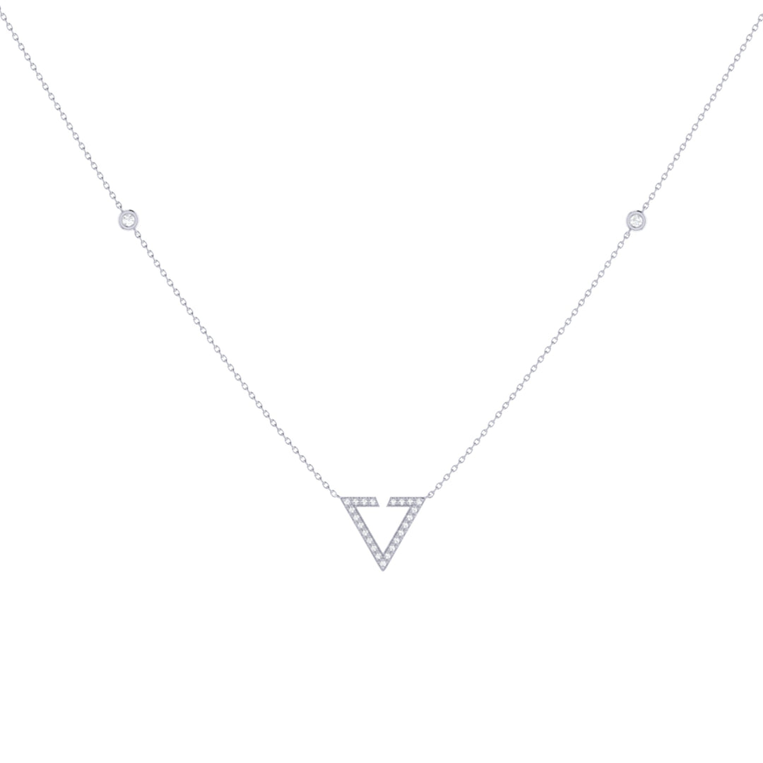 Skyline Triangle Diamond Necklace in Sterling Silver