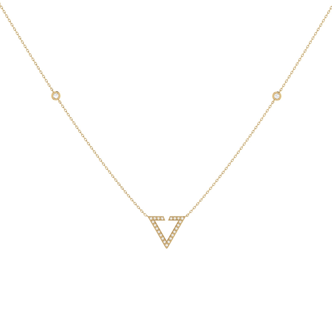 Skyline Triangle Diamond Necklace in 14K Yellow Gold Vermeil on Sterling Silver