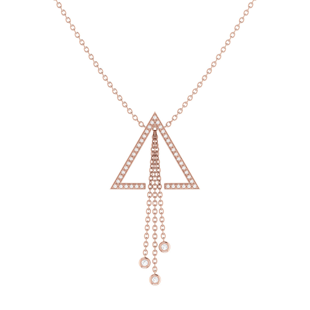 Skyline Triangle Bolo Adjustable Diamond Lariat Necklace in 14K Rose Gold Vermeil on Sterling Silver