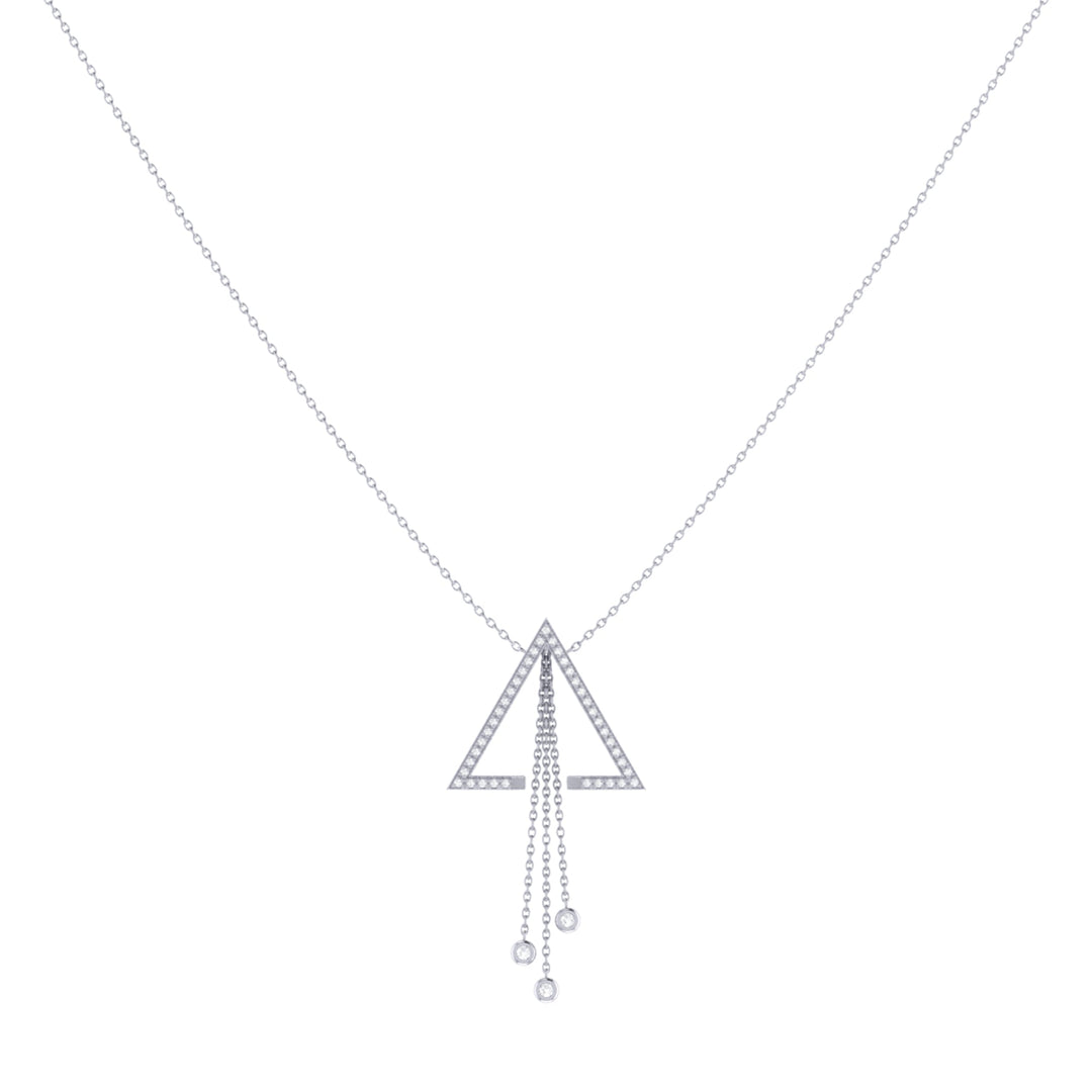 Skyline Triangle Bolo Adjustable Diamond Lariat Necklace in Sterling Silver