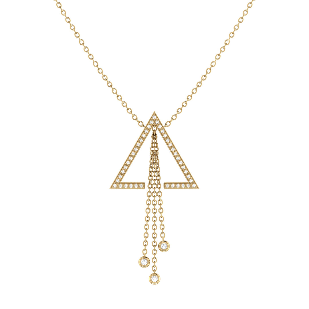 Skyline Triangle Bolo Adjustable Diamond Lariat Necklace in 14K Yellow Gold Vermeil on Sterling Silver