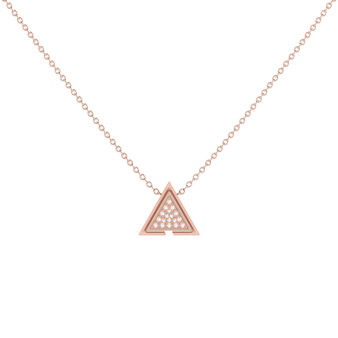 Skyscraper Triangle Diamond Necklace in 14K Rose Gold