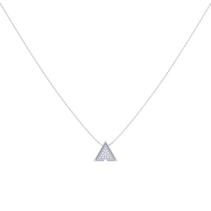 Skyscraper Triangle Diamond Necklace in 14K White Gold