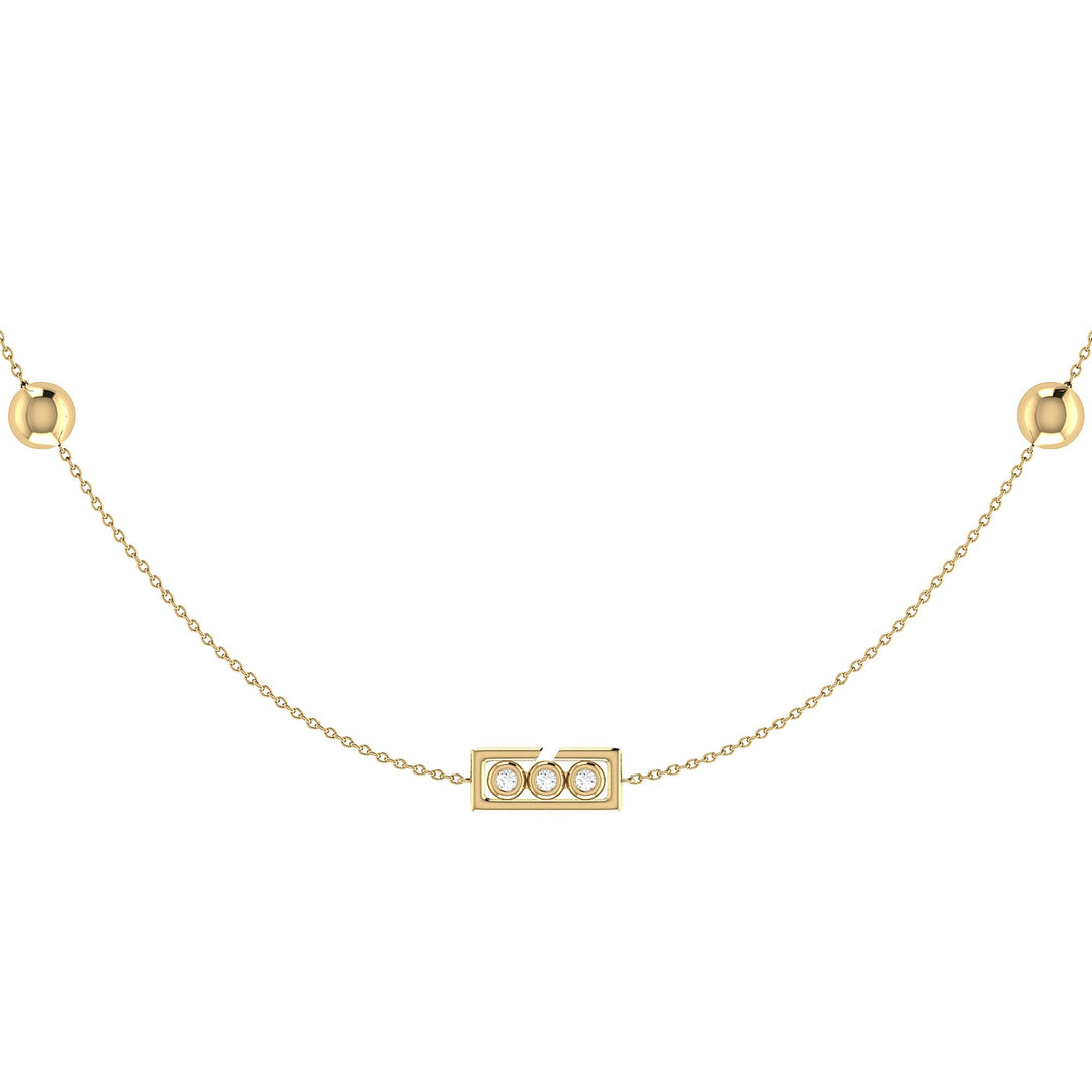 Traffic Light Layered Diamond Necklace in 14K Yellow Gold