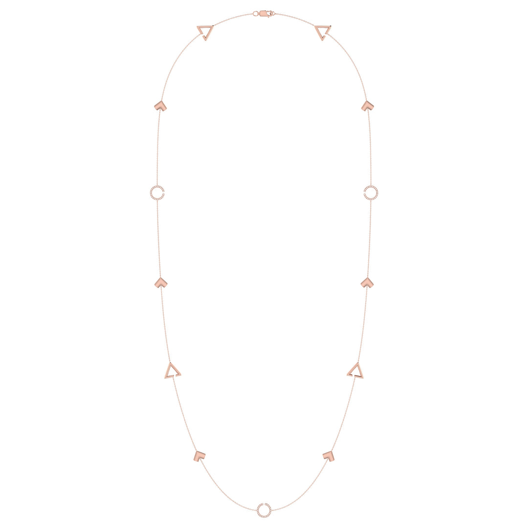 Avani Skyline Geometric Layered Diamond Necklace in 14K Rose Gold Vermeil on Sterling Silver