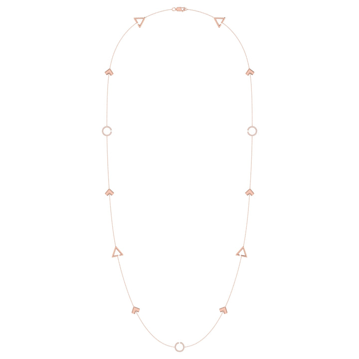 Avani Skyline Geometric Layered Diamond Necklace in 14K Rose Gold Vermeil on Sterling Silver