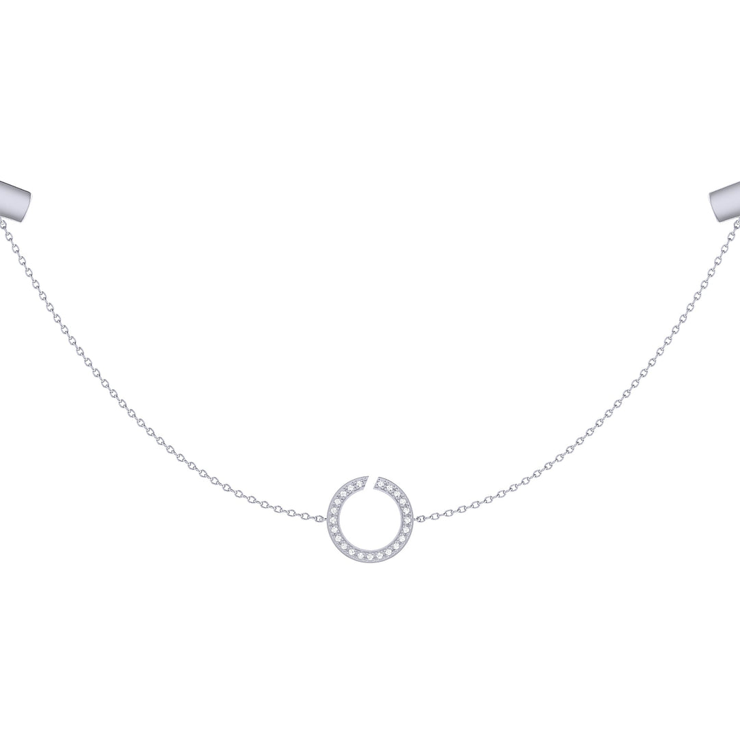 Avani Skyline Geometric Layered Diamond Necklace in Sterling Silver