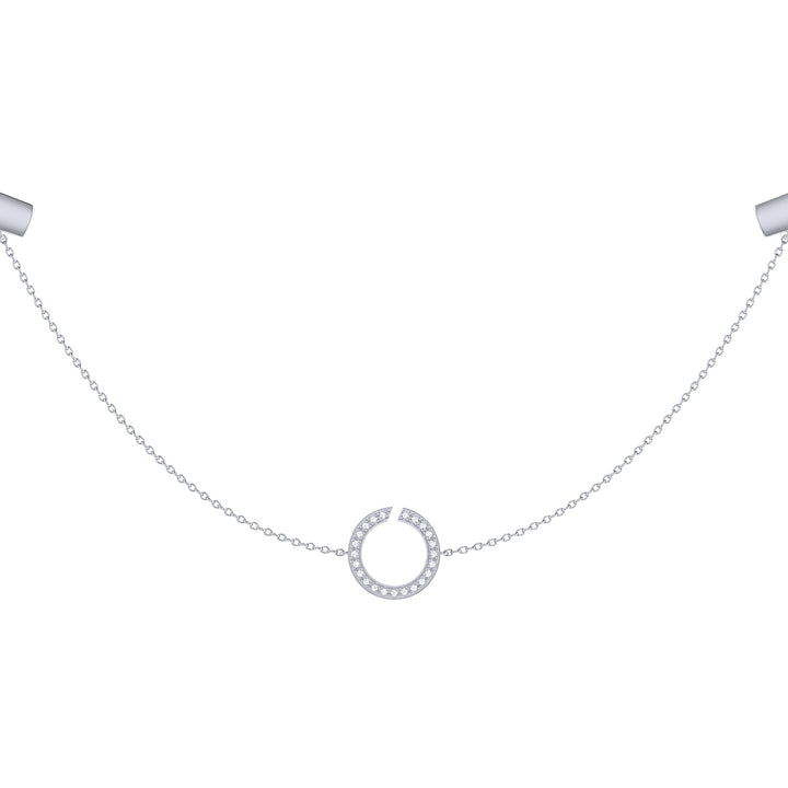 Avani Skyline Geometric Layered Diamond Necklace in Sterling Silver