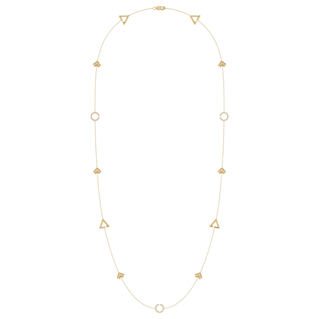 Avani Skyline Geometric Layered Diamond Necklace in 14K Yellow Gold Vermeil on Sterling Silver