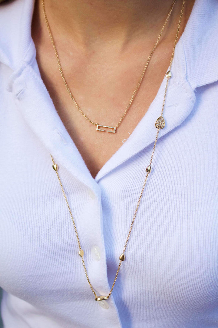 Avani Raindrop Layered Diamond Necklace in 14K Yellow Gold Vermeil on Sterling Silver