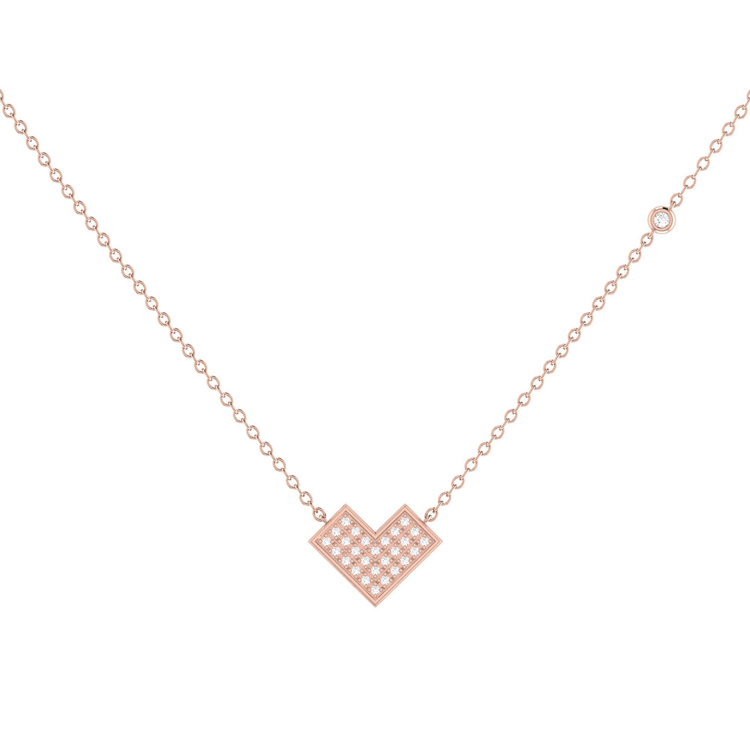 One Way Arrow Diamond Necklace in 14K Rose Gold