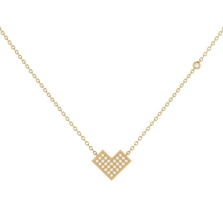 One Way Arrow Diamond Necklace in 14K Yellow Gold Vermeil on Sterling Silver