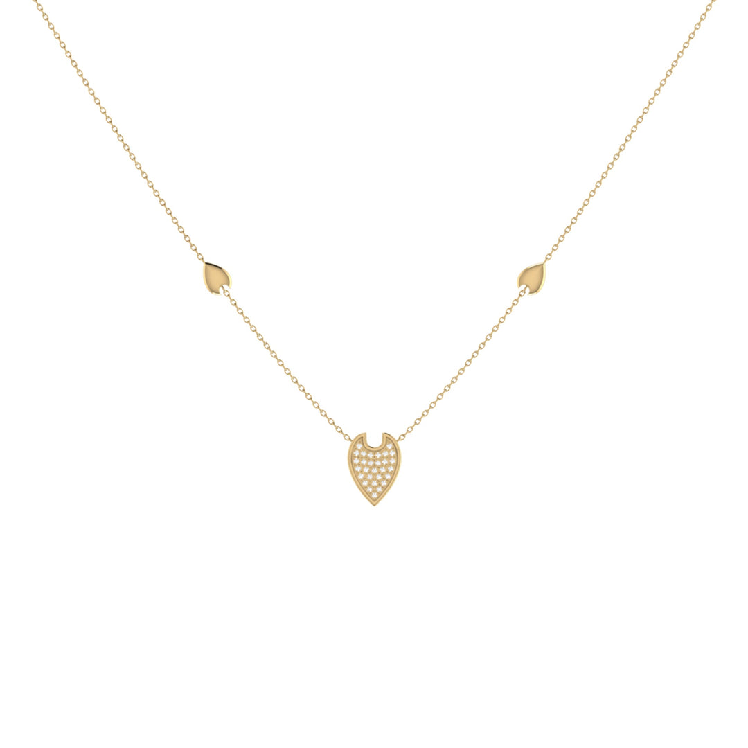 Raindrop Diamond Necklace in 14K Yellow Gold Vermeil on Sterling Silver