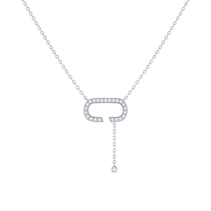 Celia C Bolo Adjustable Diamond Lariat Necklace in 14K White Gold