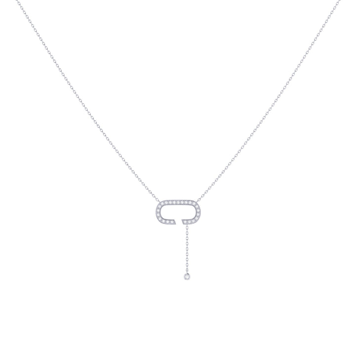 Celia C Bolo Adjustable Diamond Lariat Necklace in 14K White Gold