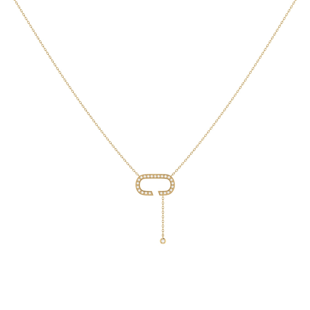 Celia C Bolo Adjustable Diamond Lariat Necklace in 14K Yellow Gold Vermeil on Sterling Silver