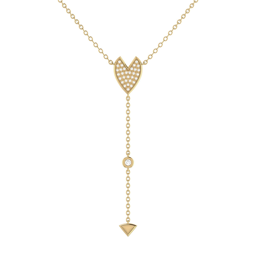 Raindrop Drip Diamond Y Necklace in 14K Yellow Gold