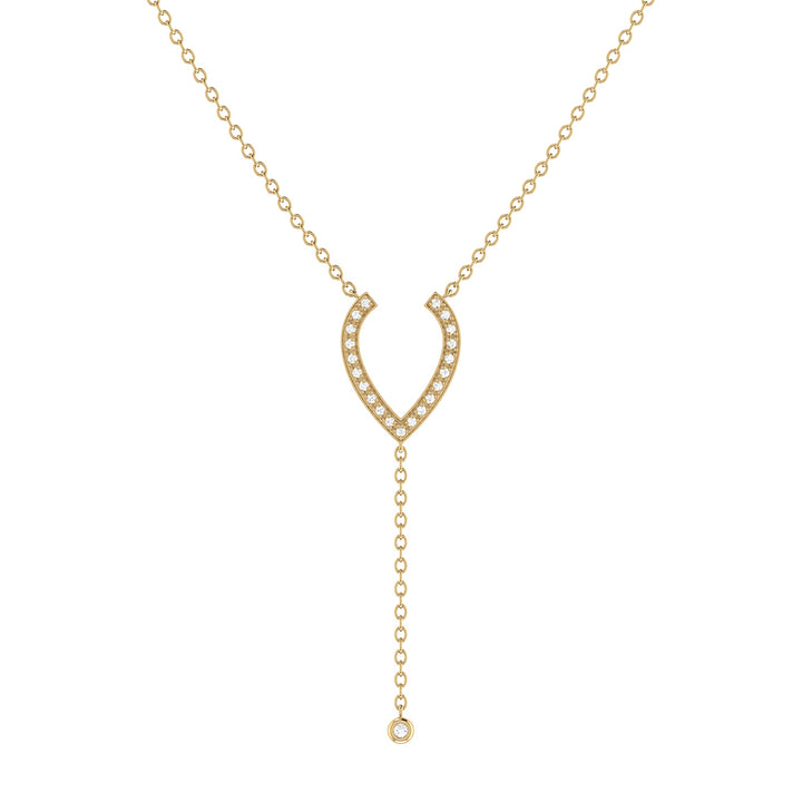 Drizzle Drip Teardrop Bolo Adjustable Diamond Lariat Necklace in 14K Yellow Gold Vermeil on Sterling Silver