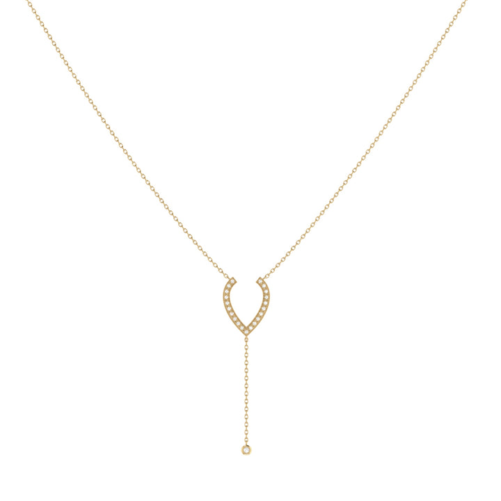 Drizzle Drip Teardrop Bolo Adjustable Diamond Lariat Necklace in 14K Yellow Gold Vermeil on Sterling Silver