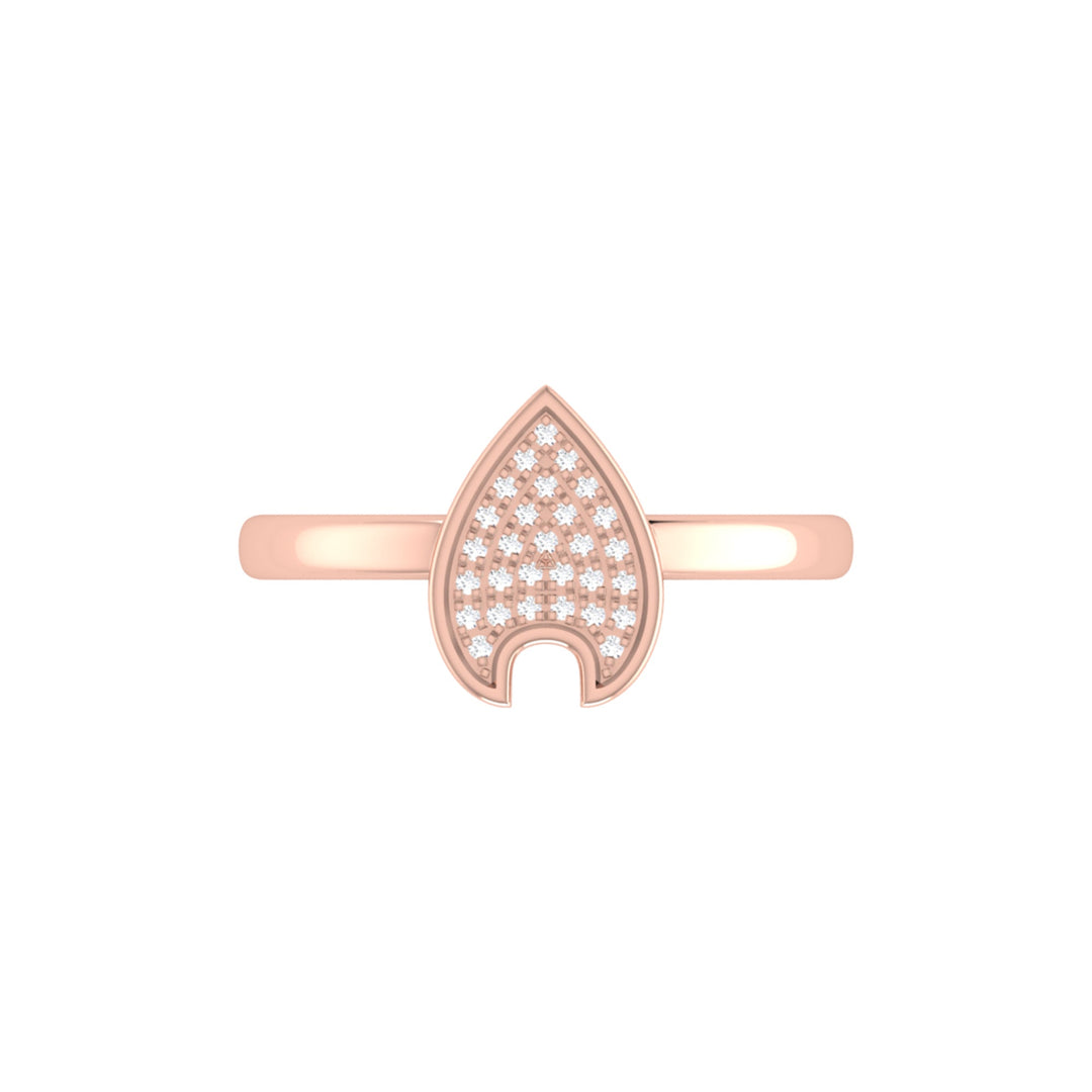 Raindrop Diamond Ring in 14K Rose Gold Vermeil on Sterling Silver