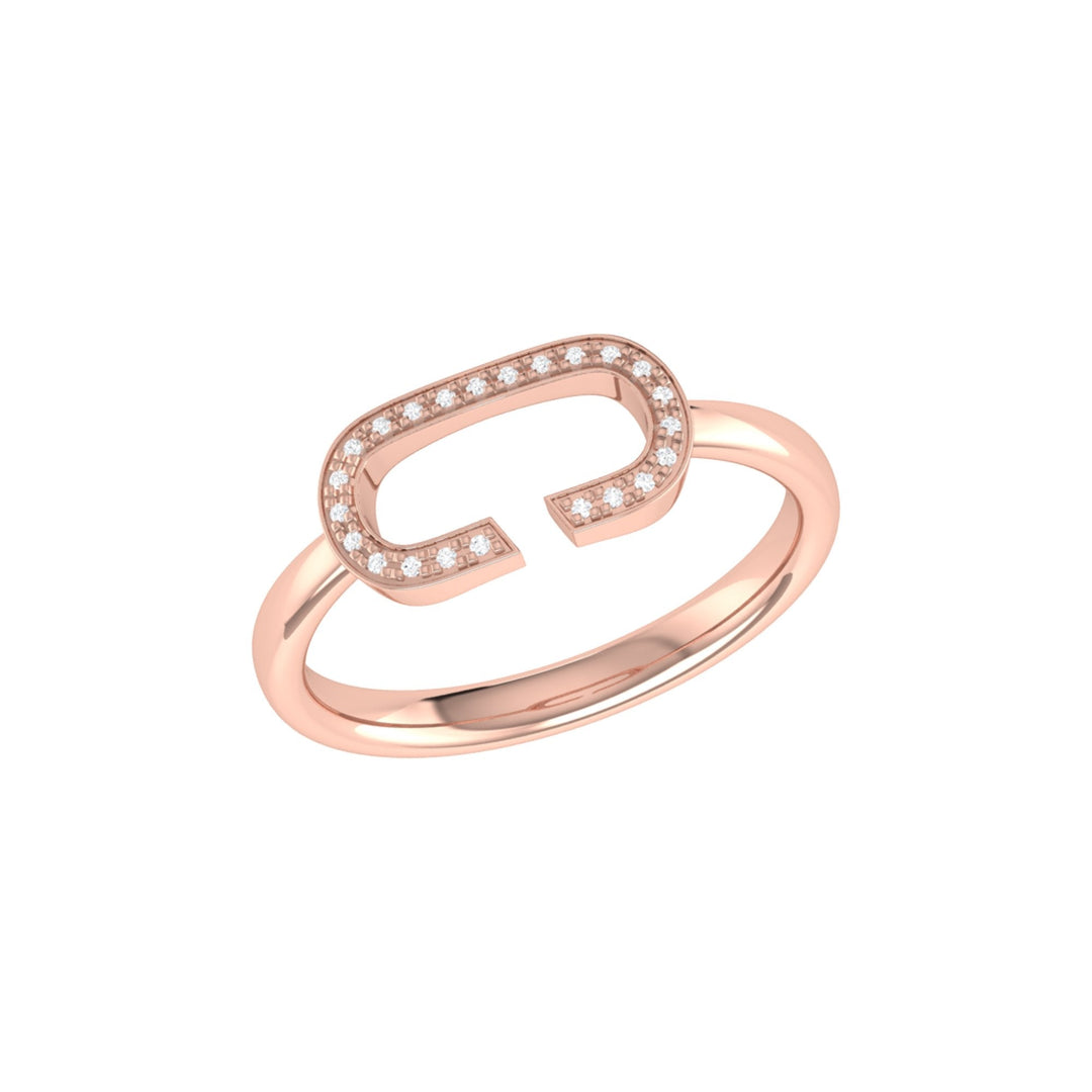 Celia C Diamond Ring in 14K Rose Gold Vermeil on Sterling Silver
