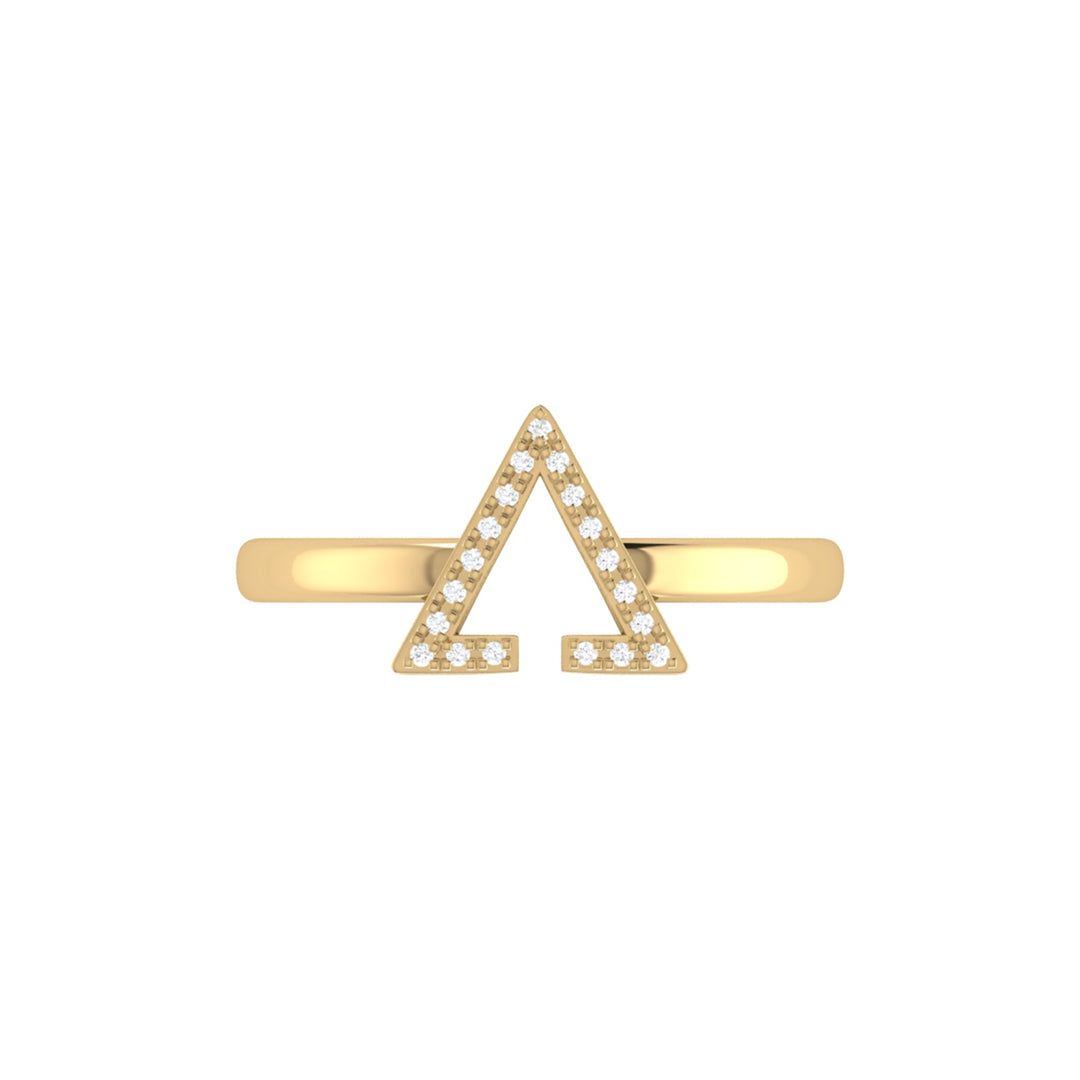 Aim High Open Triangle Diamond Ring in 14K Yellow Gold Vermeil on Sterling Silver