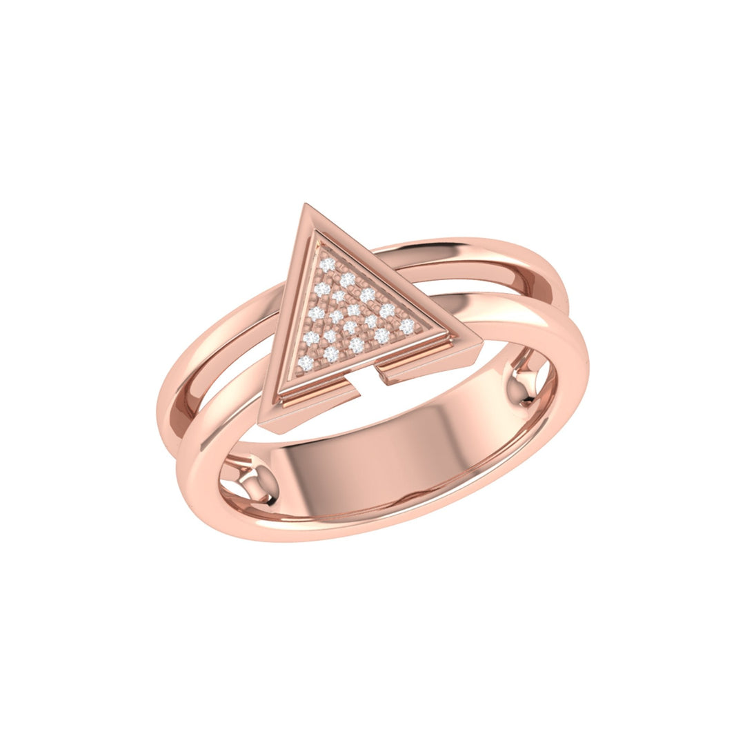 On Point Triangle Diamond Ring in 14K Rose Gold