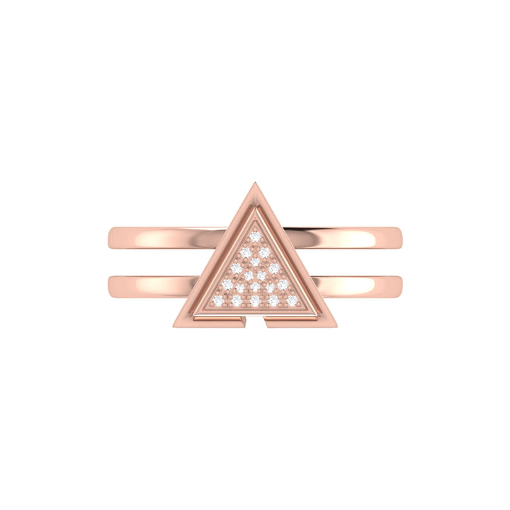 On Point Triangle Diamond Ring in 14K Rose Gold