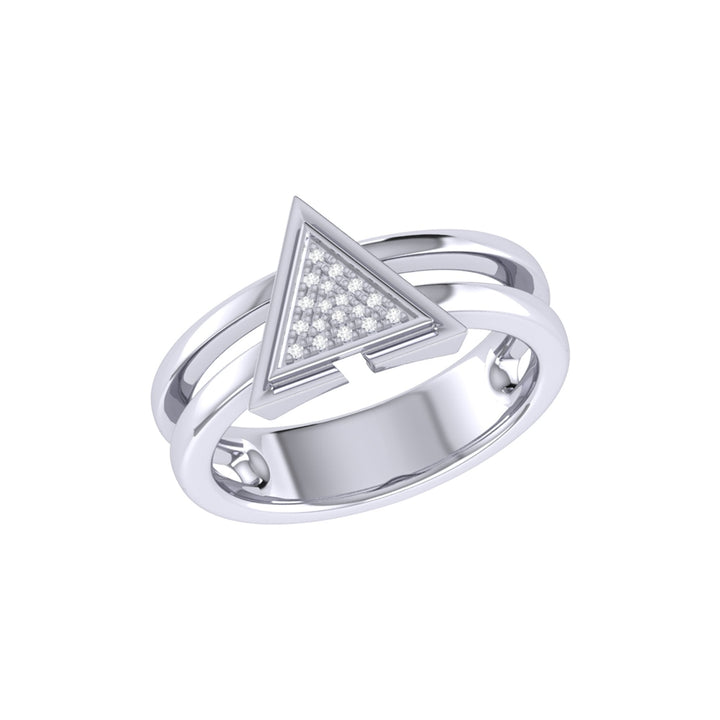 On Point Triangle Diamond Ring in Sterling Silver