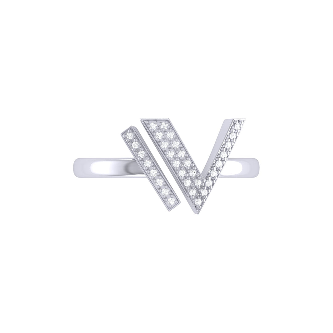 Visionary IV Open Diamond Ring in Sterling Silver